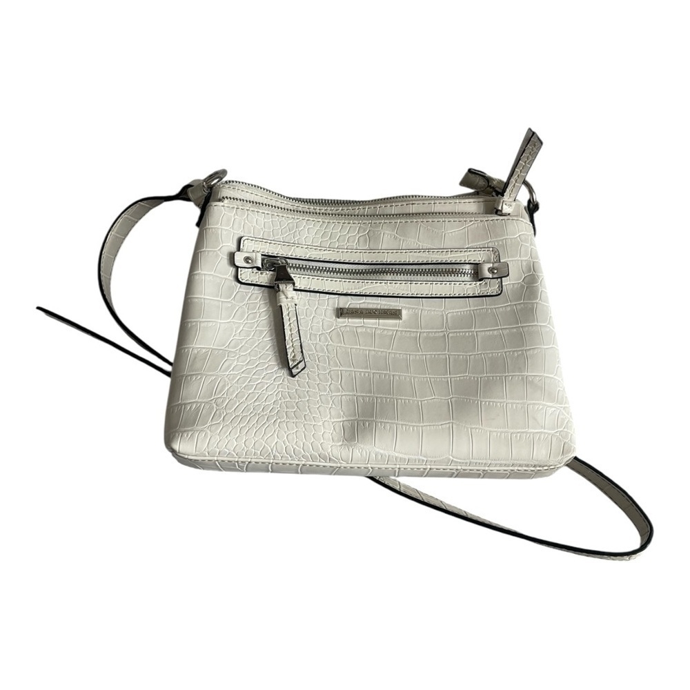 DANA BUCHMAN Off White Croco Leather Bag Small Shoulder Bag Womens Crossbody Bag - Picture 6 of 10